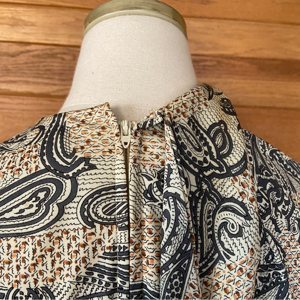 Vintage 70s Doncaster paisley long sleeve midi dress - Picture 5 of 6